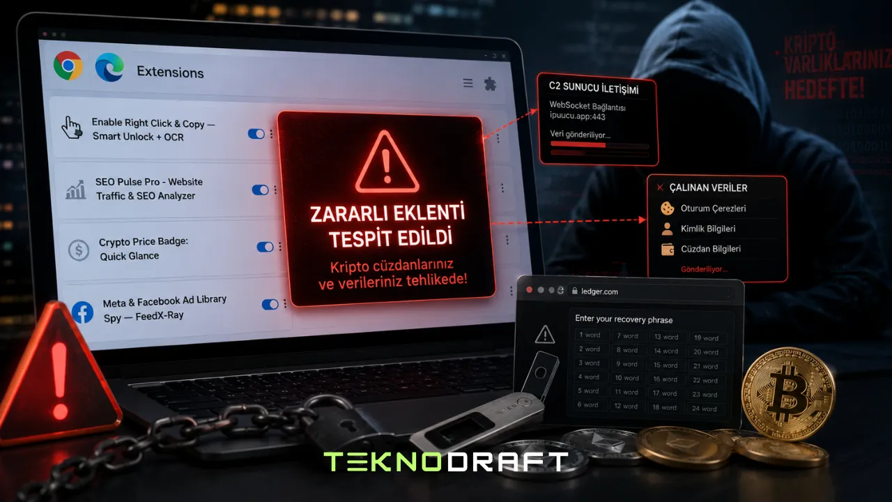 Chrome ve Edge Eklentilerinde Kripto Hırsızlığı: 19 Zararlı Araç